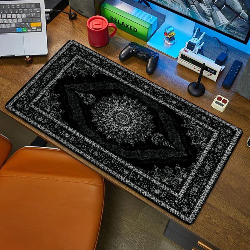 Retro Gaming Rug - New Black Persian Carpet Mysterious Retro