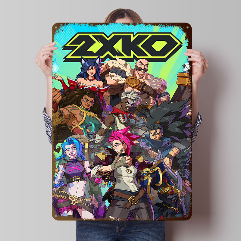 2XKO Fighting Game Art Tinplat - Retro Poster Gaming review and price