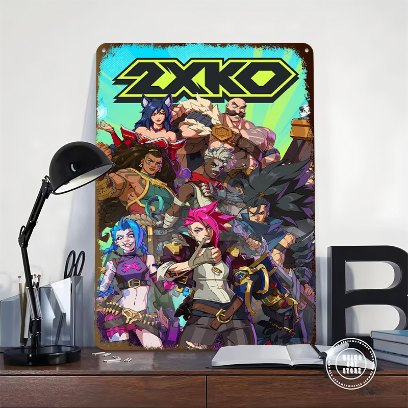 2XKO Fighting Game Art Tinplat - Retro Poster Gaming review and price