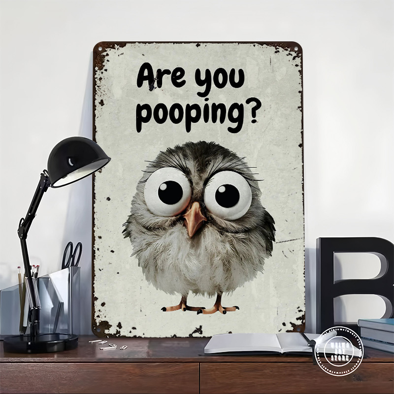 Funny Owl Bathroom Meme Poster - Retro Poster Gaming review and price