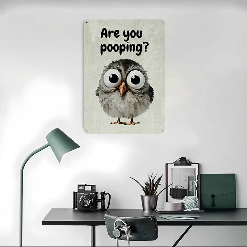 Funny Owl Bathroom Meme Poster - Retro Poster Gaming review and price