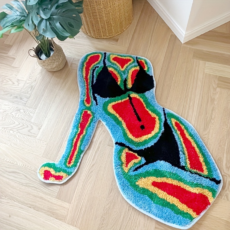 Irregular Body Shape Flocked F - Retro Gaming Rug review and price